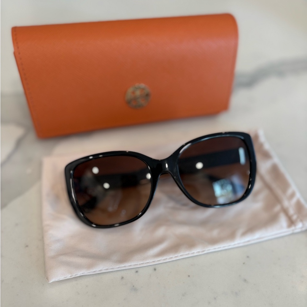 Tory Burch Black Sunglasses with Gold Detail TY 7086